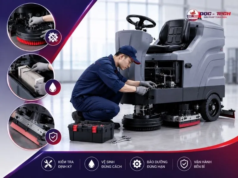 Bảo dưỡng máy chà sàn tại nhà: Quy trình chuẩn, nhanh, dễ