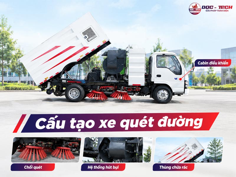 Cấu tạo xe quét đường có gì khiến rác được gom nhanh?