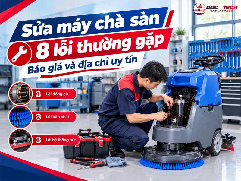 Sửa máy chà sàn: 8 lỗi thường gặp, báo giá và địa chỉ uy tín