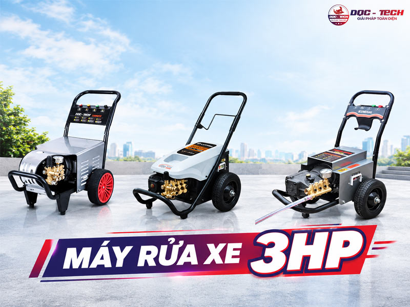 TOP 9 Máy rửa xe 3HP: Xịt siêu khỏe - Bền bỉ - Giá tốt