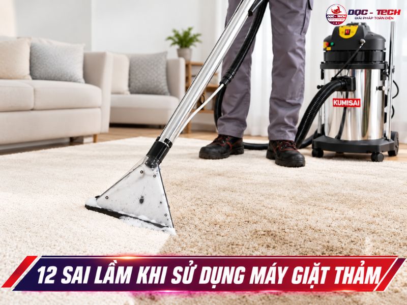 Top 12 sai lầm khi sử dụng máy giặt thảm cần né gấp