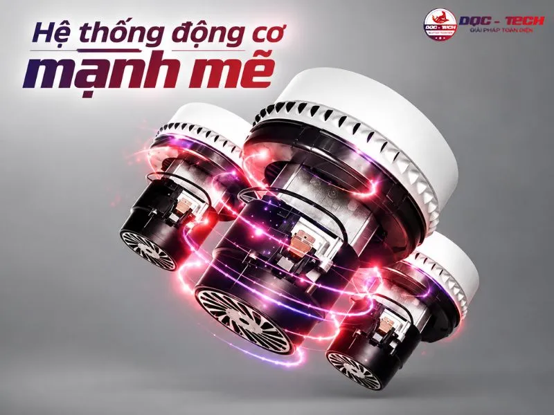 Hệ thống động cơ máy hút bụi công nghiệp TopClean TC 60-3 mạnh mẽ
