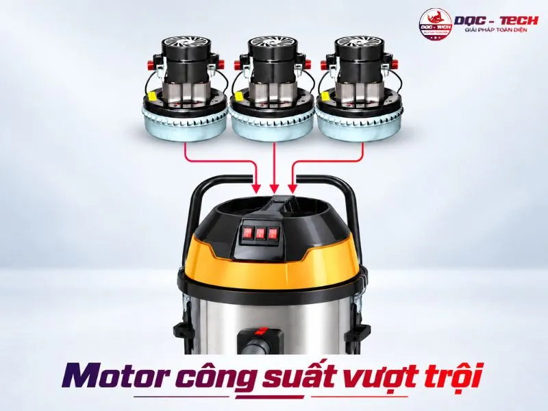 Bộ 3 motor máy hút bụi TopClean TC 90S tạo lực hút siêu mạnh