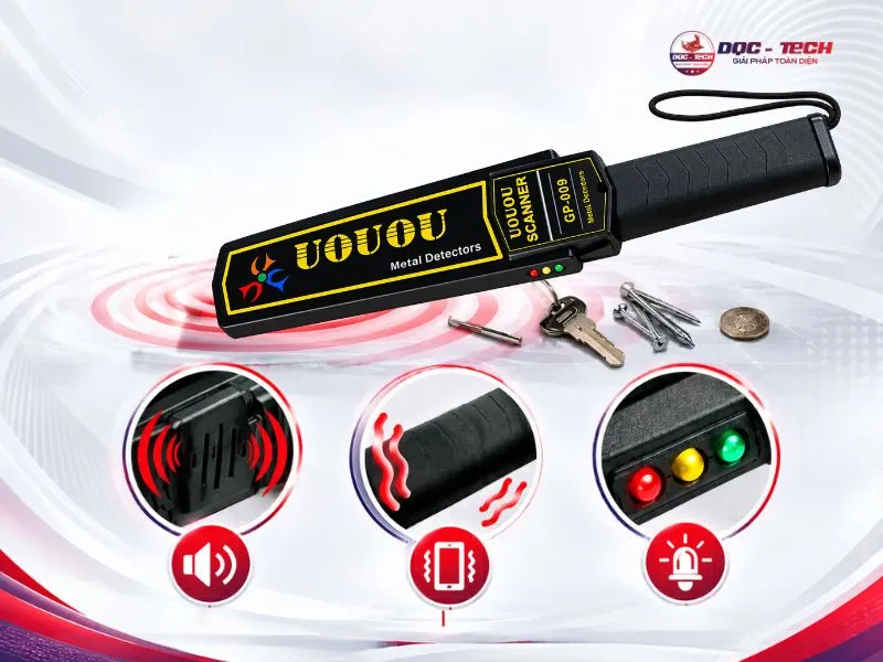 Những tín hiệu cảnh báo phát hiện kim loại trên máy rà GP-009
