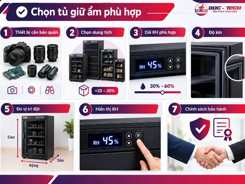 Kinh nghiệm chọn mua tủ hút ẩm chuẩn nhu cầu