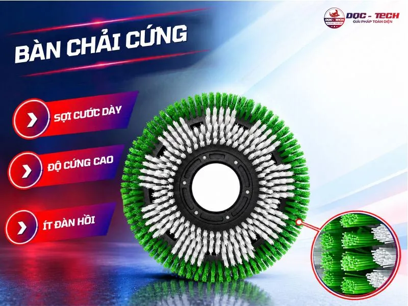 Bàn chải máy chà sàn: bàn chải cứng
