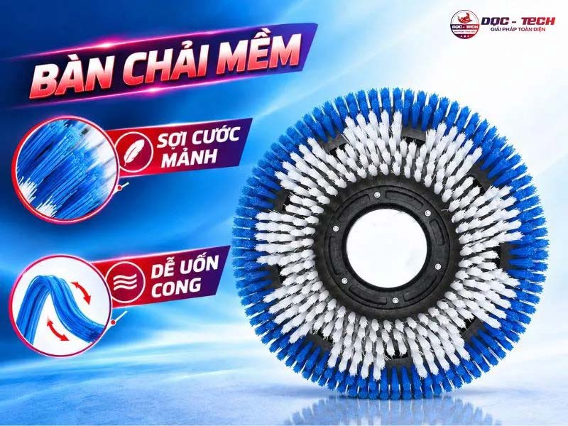 Bàn chải mềm máy chà sàn: cấu tạo chính