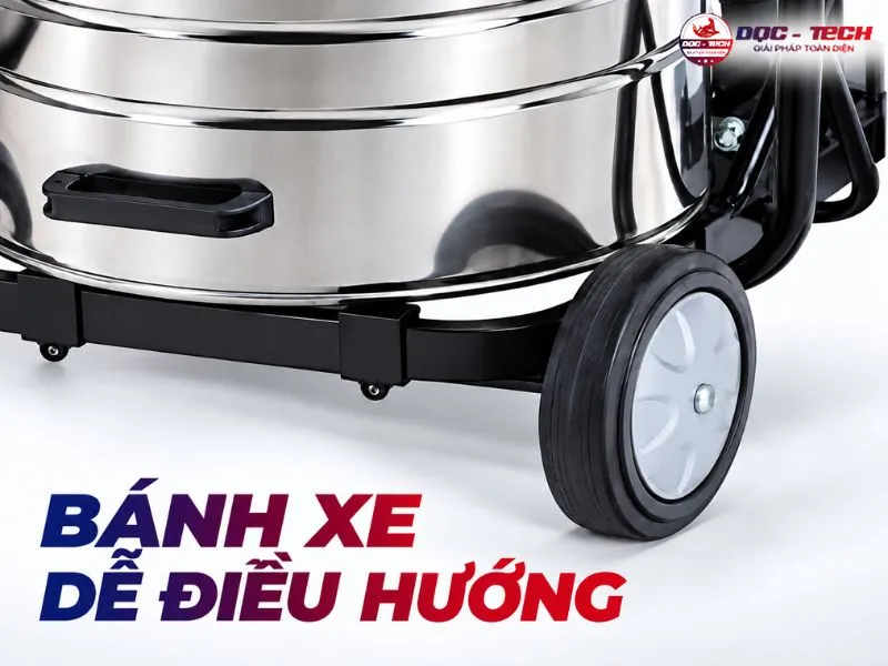Bánh xe máy hút bụi công nghiệp TopClean TC 90S (3 motor) linh hoạt