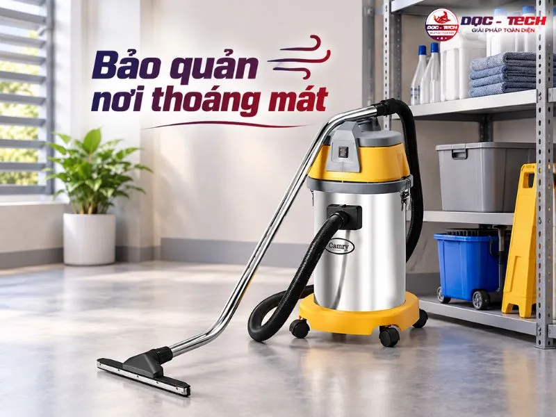 Nên cất máy hút bụi công nghiệp ở nơi thoáng mát
