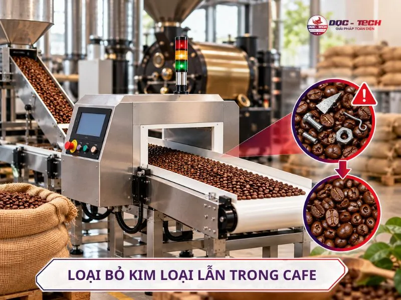 Máy rà kim loại cà phê bảo vệ sức khỏe người dùng khi loại bỏ dị vật triệt để