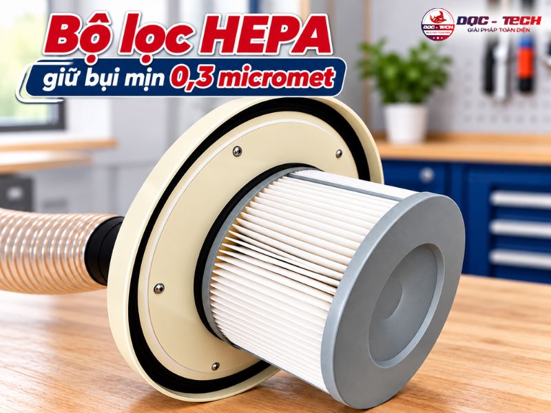 Máy hút bụi công suất lớn Kumisai giữ hạt bụi mịn hiệu quả