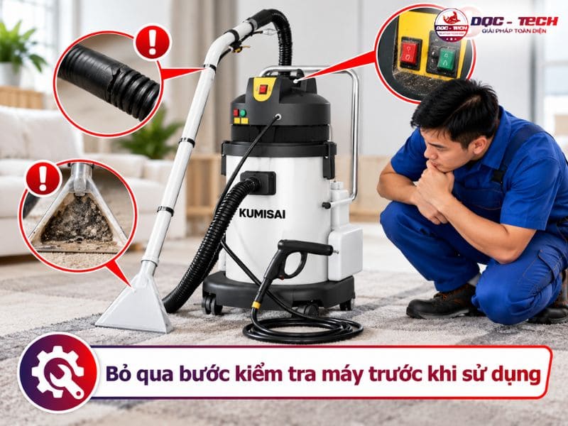 Sai lầm khi sử dụng máy giặt thảm là bỏ qua bước kiểm tra model kỹ lưỡng