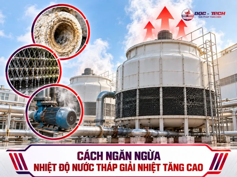 Mẹo ngăn nhiệt độ nước tháp giải nhiệt tăng cao