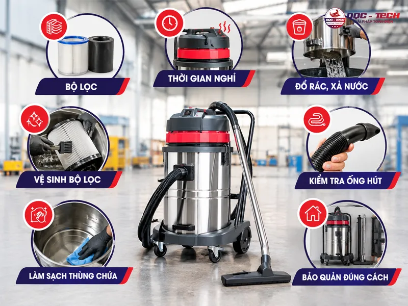 cách sử dụng máy hút bụi 30 lít đúng cách