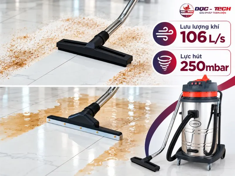 Máy hút bụi nhà xưởng xử lý lượng chất bẩn lớn rất nhanh chóng