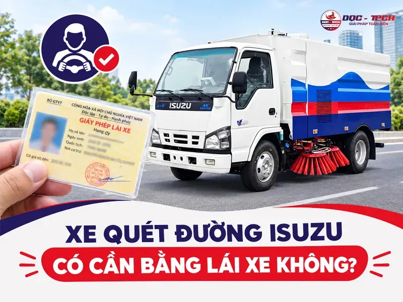 cần bằng lái c1 để điều khiển xe quét đường isuzu
