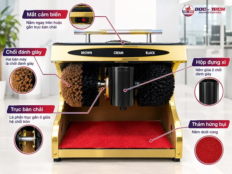 Cấu tạo chung của máy làm sạch giày