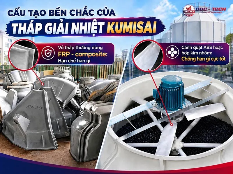 Vật liệu cấu thành tháp giải nhiệt Kumisai bền chắc Vật liệu cấu thành tháp giải nhiệt Kumisai bền chắc