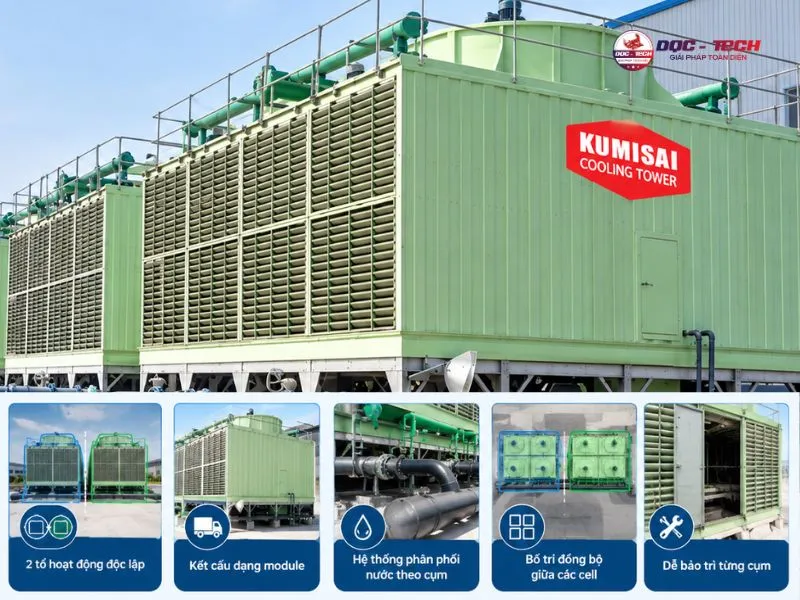 Tìm hiểu cấu tạo tháp giải nhiệt Kumisai KMS 300RT*4cell*2tổ Tìm hiểu cấu tạo tháp giải nhiệt Kumisai KMS 300RT*4cell*2tổ