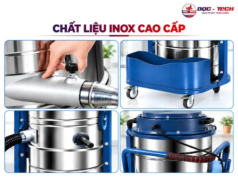 Máy hút bụi nhà xưởng Kumisai có kết cấu inox chắc chắn