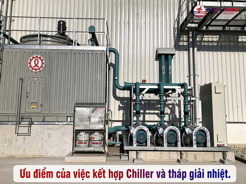 Ưu điểm khi sử dụng chiller kết hợp tháp giải nhiệt