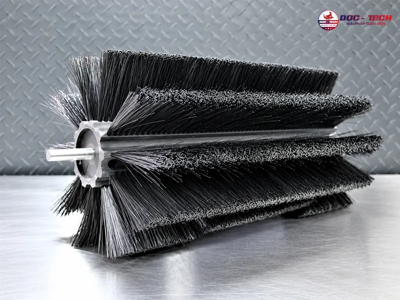 chổi chính được thiết kế theo hình trụ