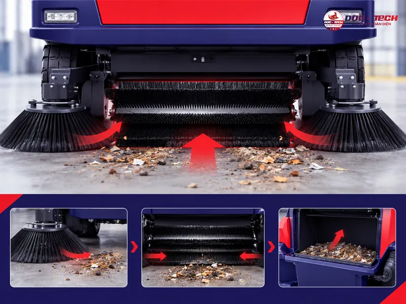 chổi giúp thu gom mọi rác bẩn