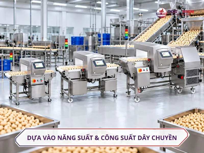 Chọn máy rà kim loại theo công suất và năng suất dây chuyền sản xuất hạt điều