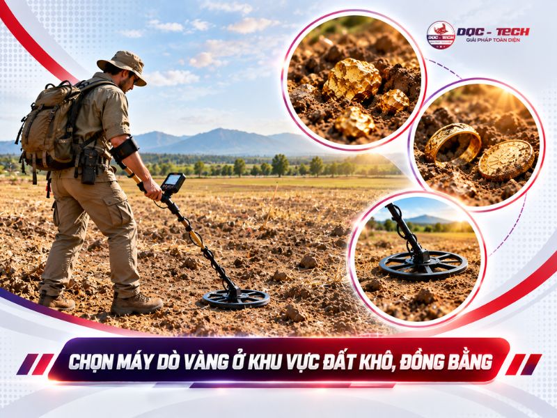 Kinh nghiệm mua máy dò vàng tại khu vực đồng bằng khô