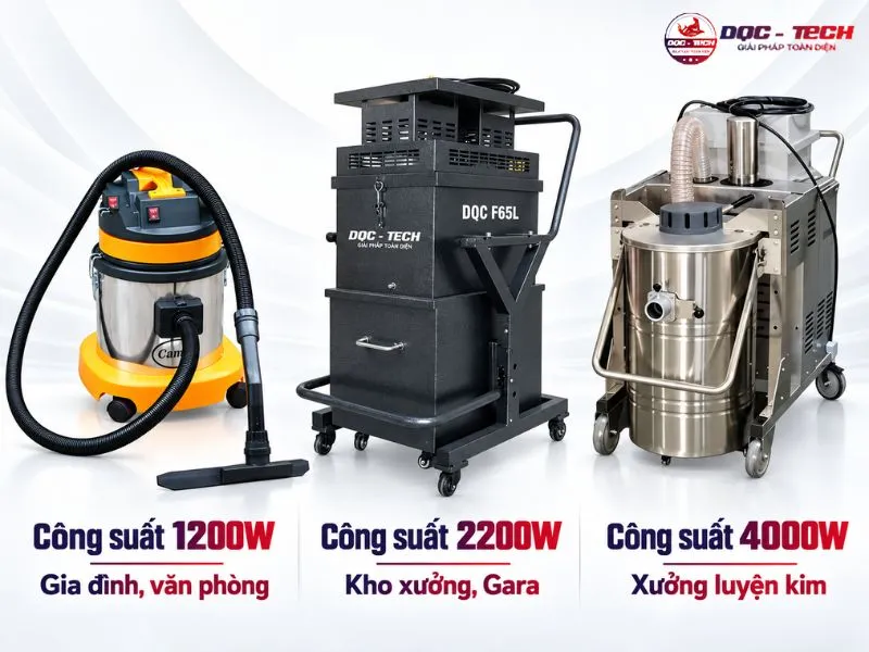 Chọn thiết bị hút bụi công nghiệp theo công suất