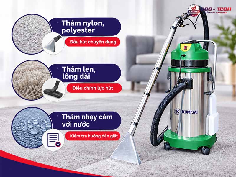 chọn mua máy hút bụi văn phòng phù hợp với chất thảm