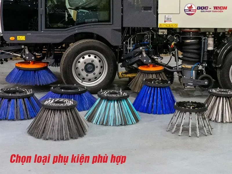 Chọn phụ kiện xe quét rác phù hợp