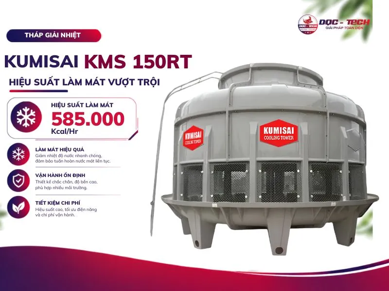 Năng lực giải nhiệt của tháp làm mát Kumisai KMS 150RT