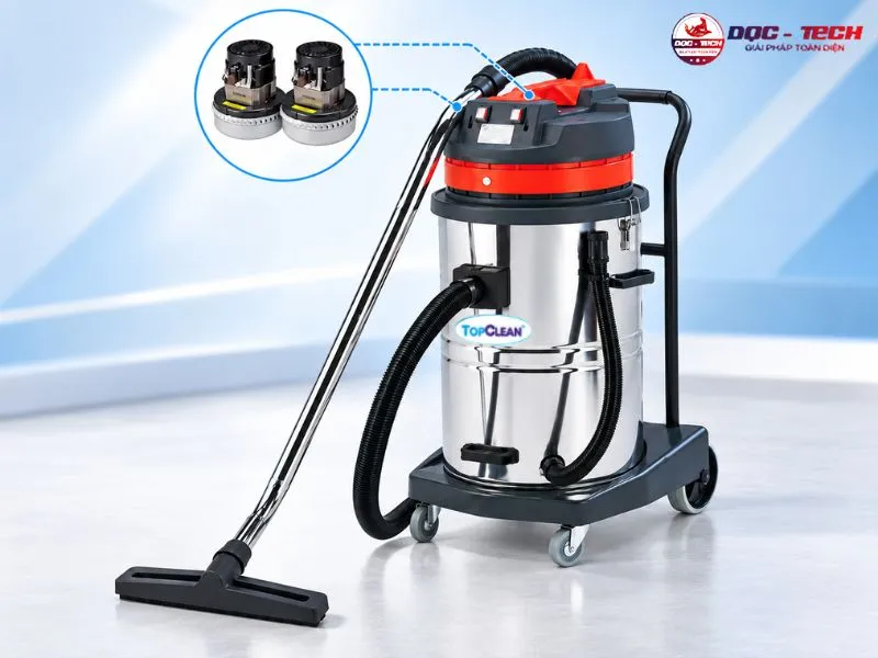 Máy hút bụi nhà xưởng TopClean có cụm động cơ công suất lớn
