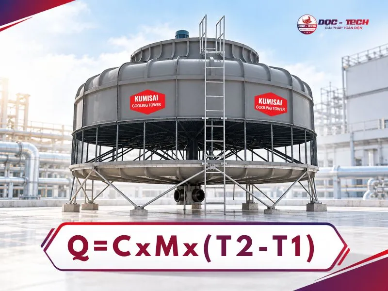 Dựa theo công thức tính hiệu suất tháp tản nhiệt