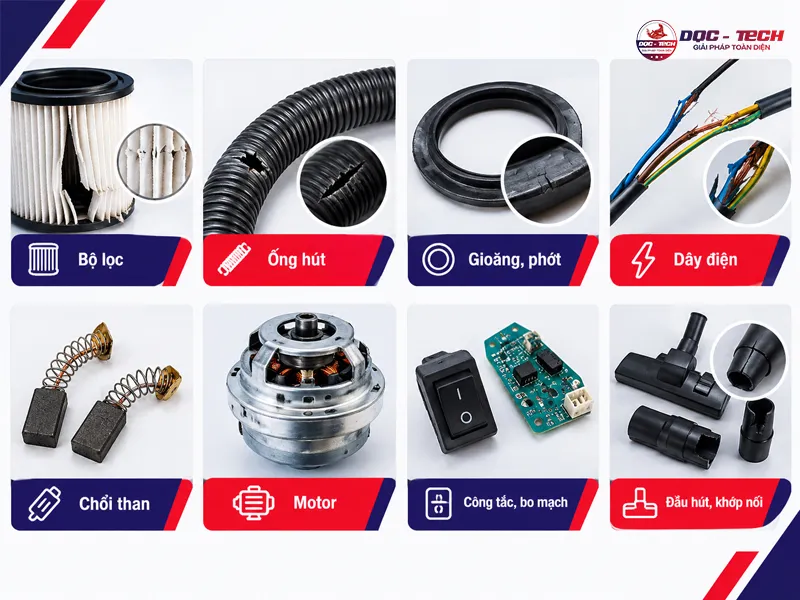 dấu hiệu cần thay thế phụ kiên thích hợp cho máy hút bụi