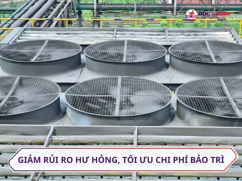 Tháp giải nhiệt phòng ngừa hư hỏng máy móc, từ đó tiết kiệm chi phí vận hành và bảo trì