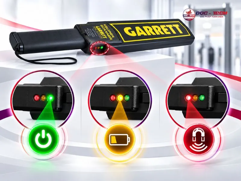 Hệ thống đèn LED trên máy dò Garrett 1165180 có ý nghĩa thế nào