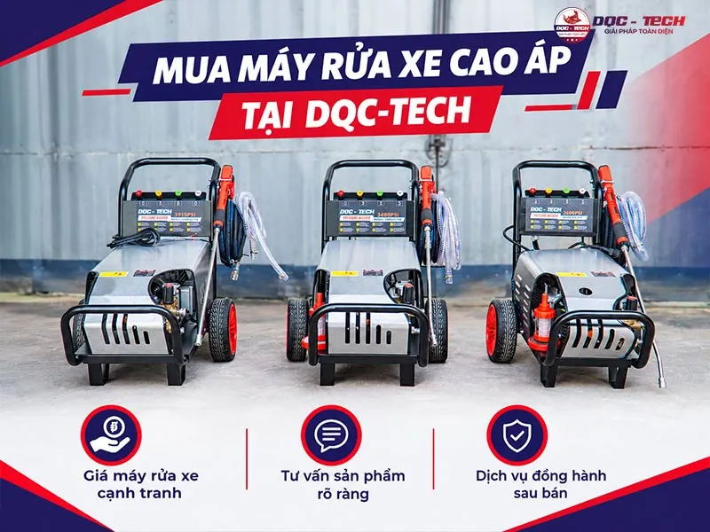 Mua máy rửa xe cao áp chính hãng, giá tốt tại DQC-TECH
