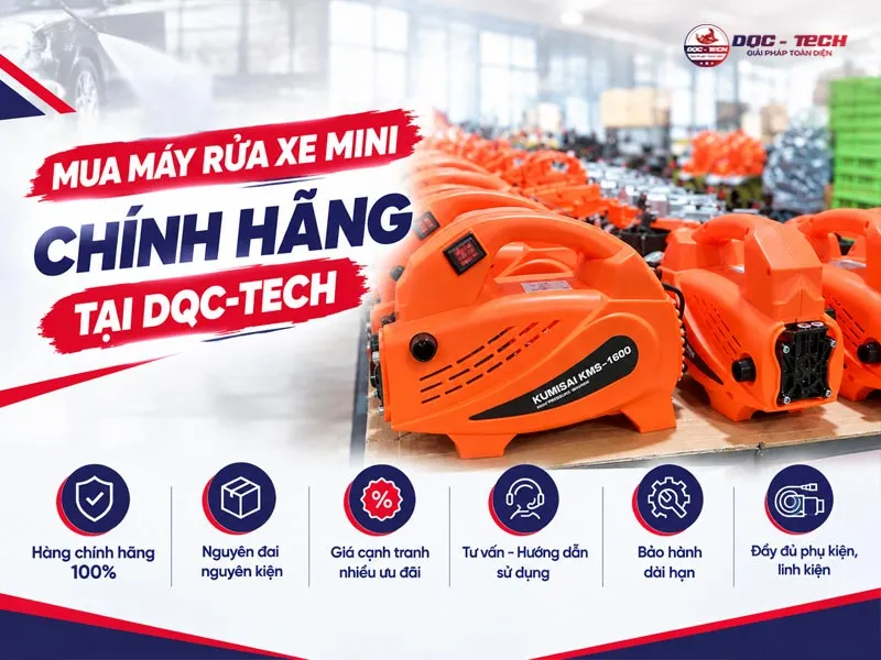 DQC-TECH bán máy rửa xe gia đình chuẩn thương hiệu, giá tốt
