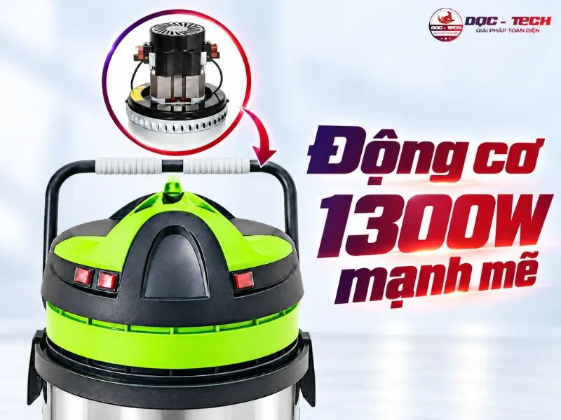 Động cơ 1300W của thiết bị hút bụi IPC Vegas 215 mạnh mẽ
