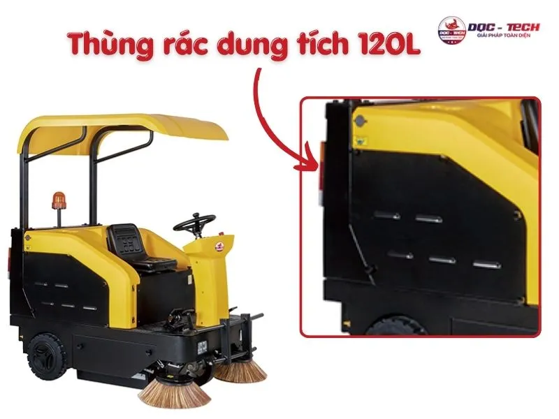DQC Tech 120 với dung tích thùng chứa rác 120l
