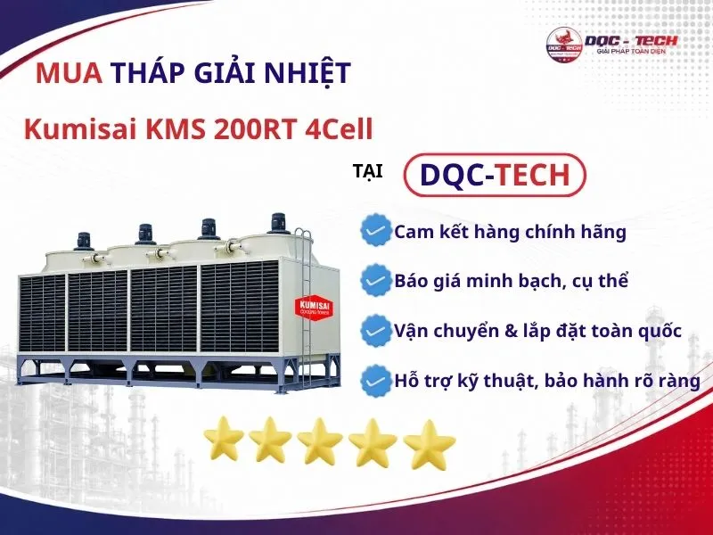 Mua tháp làm mát Kumisai KMS 200RT 4Cell chính hãng tại DQC-TECH
