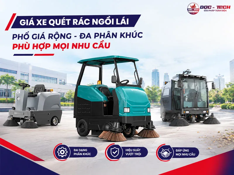 bảng giá của xe quét rác ngồi lái