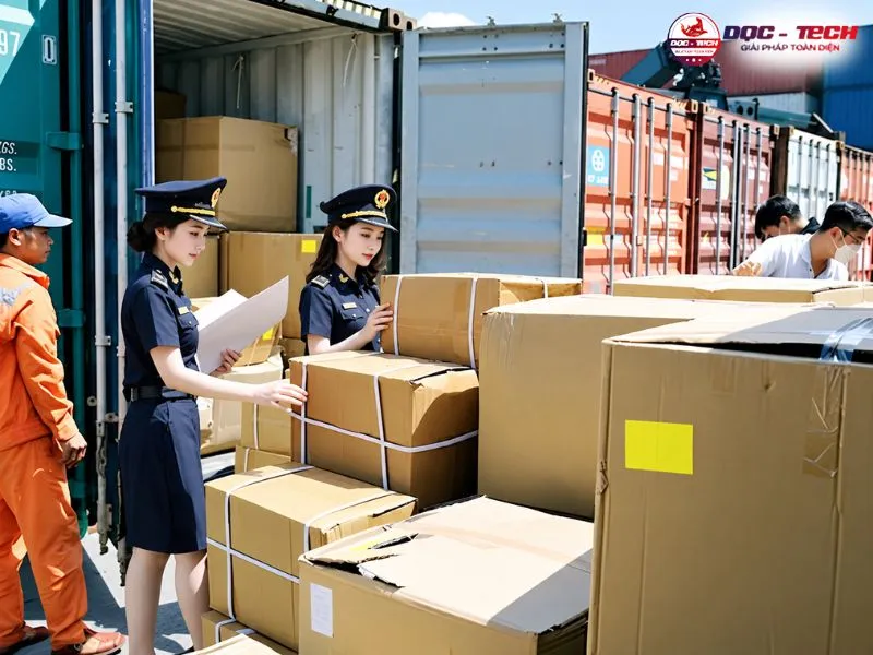 Hải quan kiểm tra máy hút bụi công nghiệp nhập khẩu