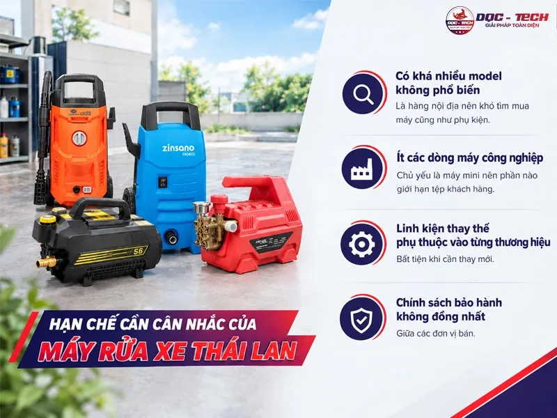 Hạn chế máy rửa xe Thái Lan