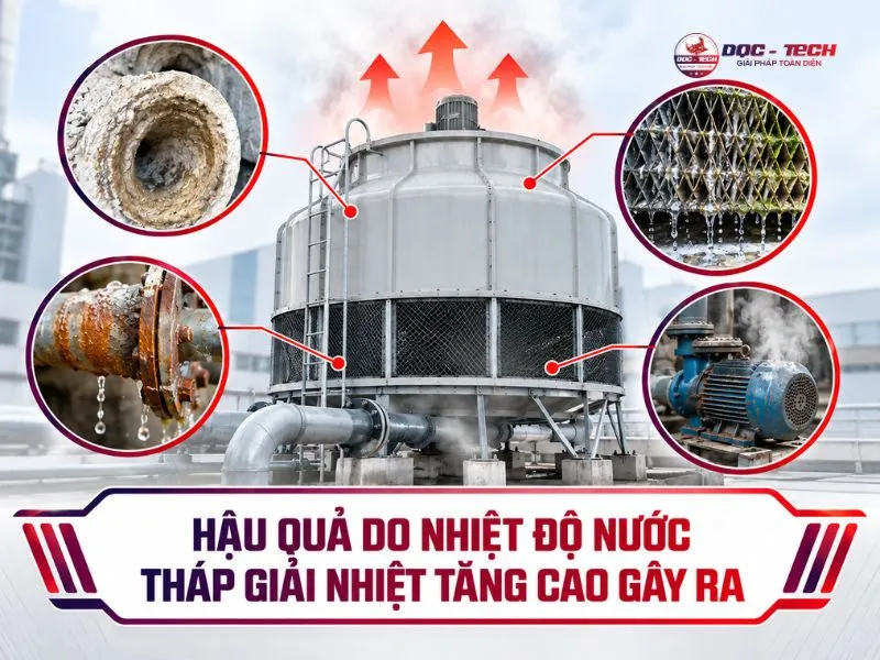 Nhiệt độ nước tháp làm mát tăng cao gây ra hậu quả như thế nào