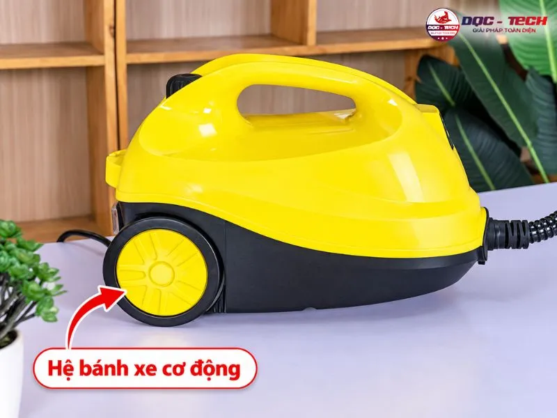 Hệ bánh xe cơ động giúp máy điều chỉnh hướng linh hoạt