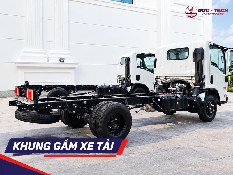 hệ thống khung của xe quét rác Isuzu chắc chắn, chịu trọng tải lớn