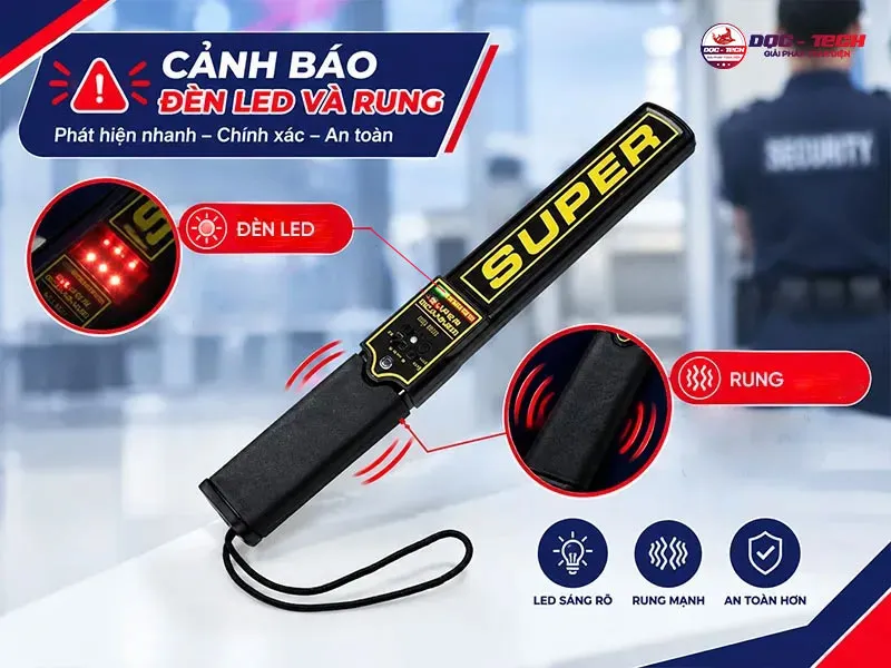 cảnh báo chế độ Máy dò kim loại Big Scan Hand MD-3000